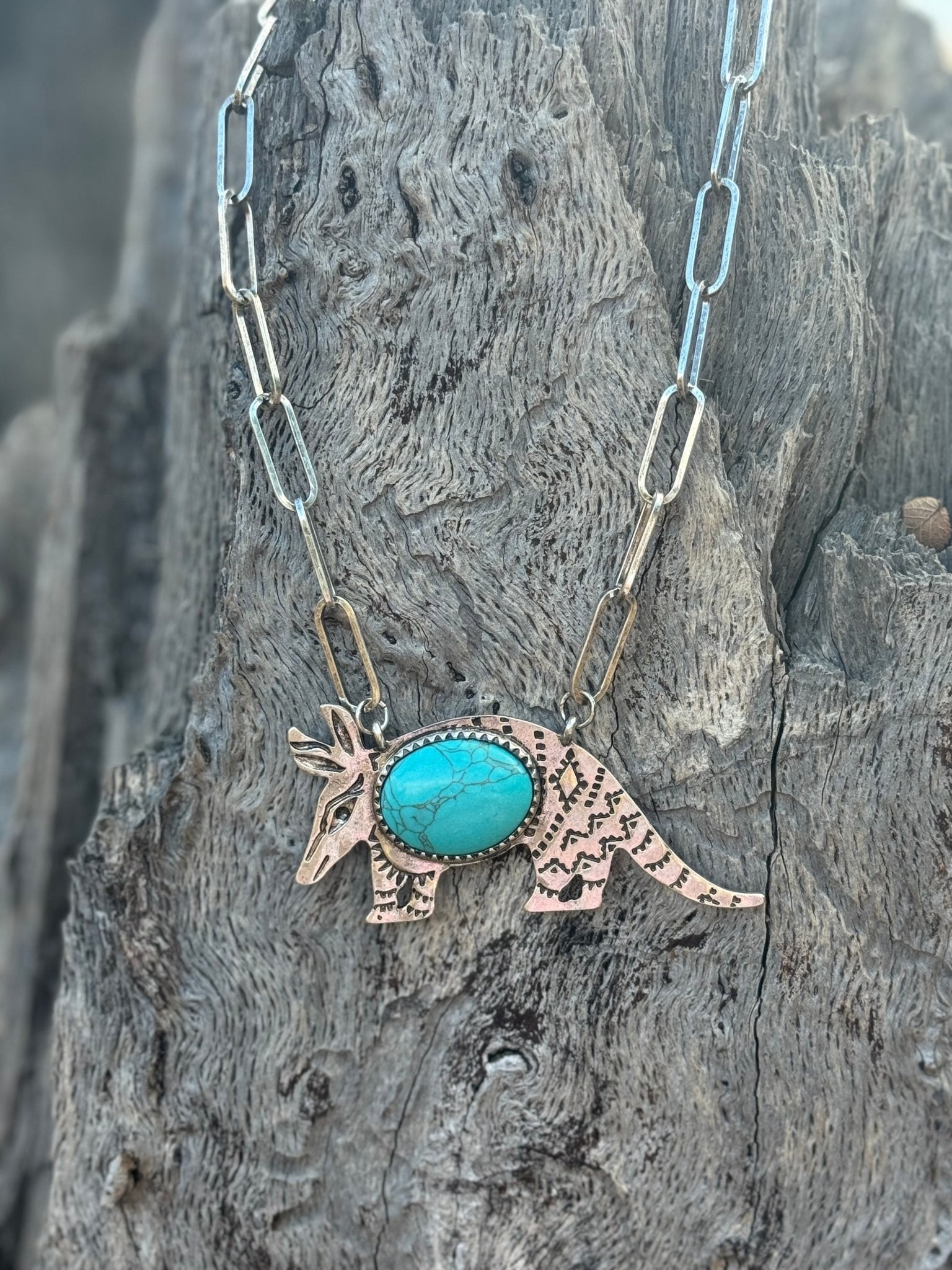 Western Armadillo Turquoise Necklace