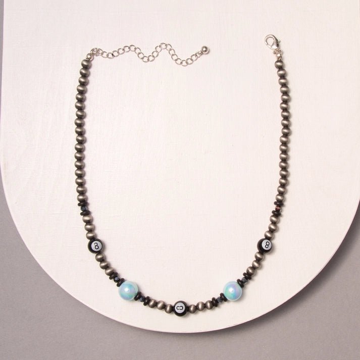Western Beaded 8 - Ball Charm Necklace