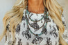 Western Beaded Tri - Layer Necklace