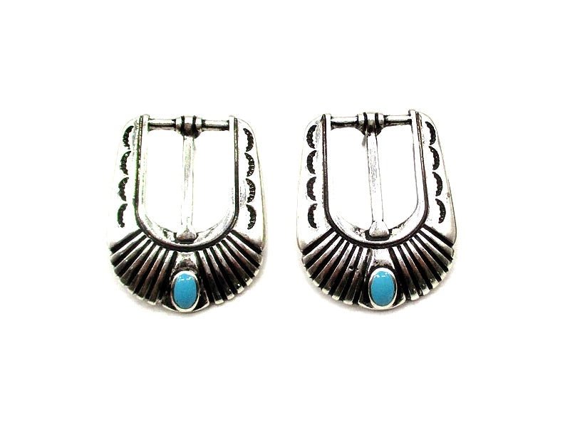 Western Belt Buckle Turquoise Earrings