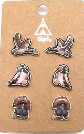 Western Bird Trio Stud Earring Set