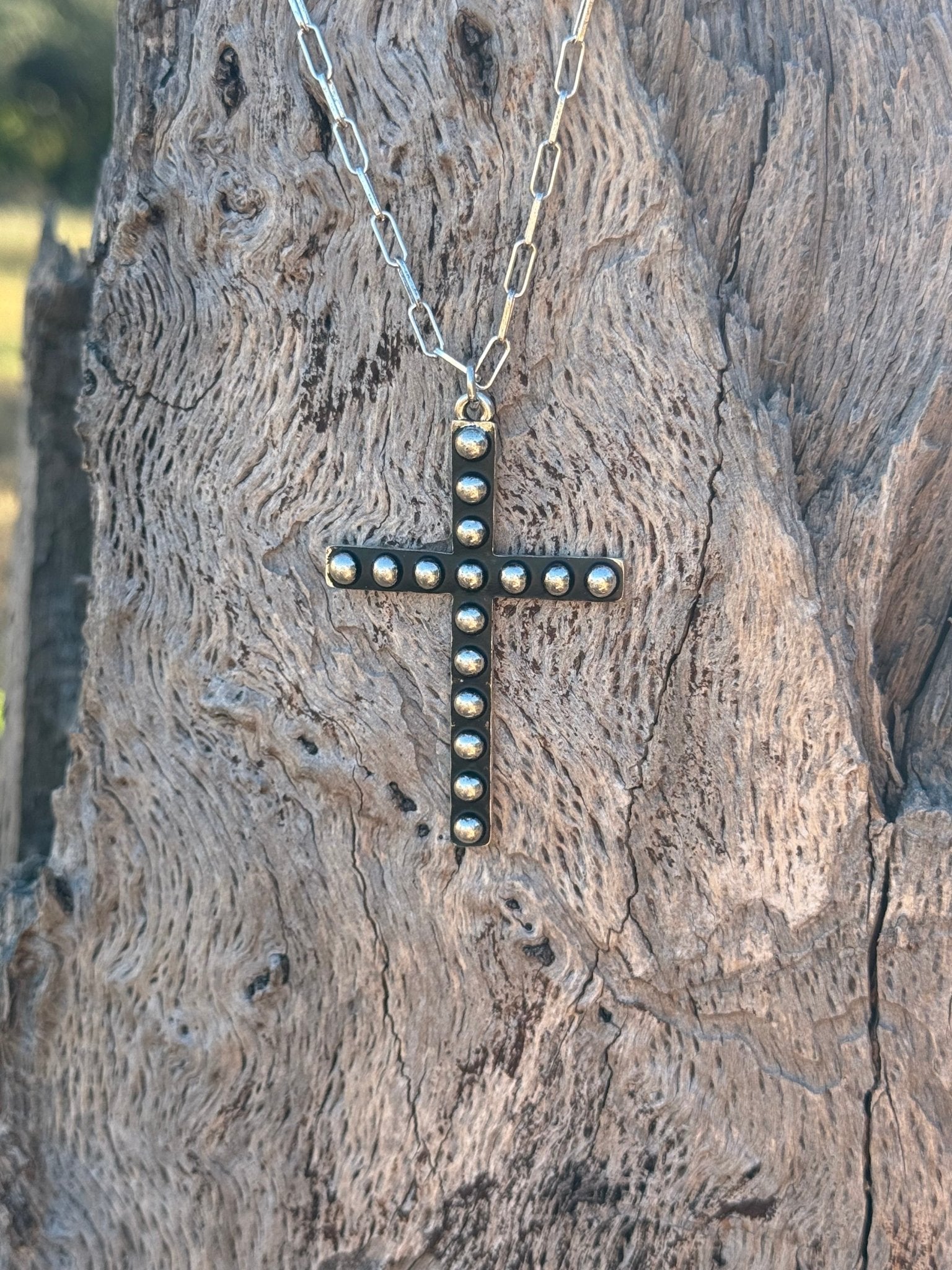Western Bubble Cross Necklace