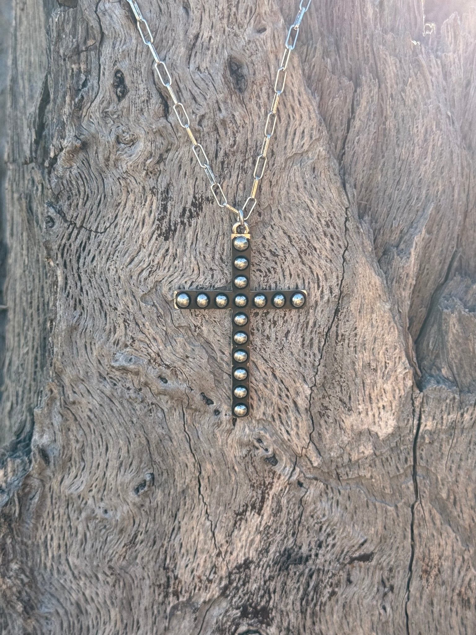 Western Bubble Cross Necklace