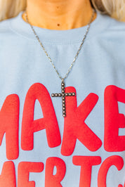 Western Bubble Cross Necklace