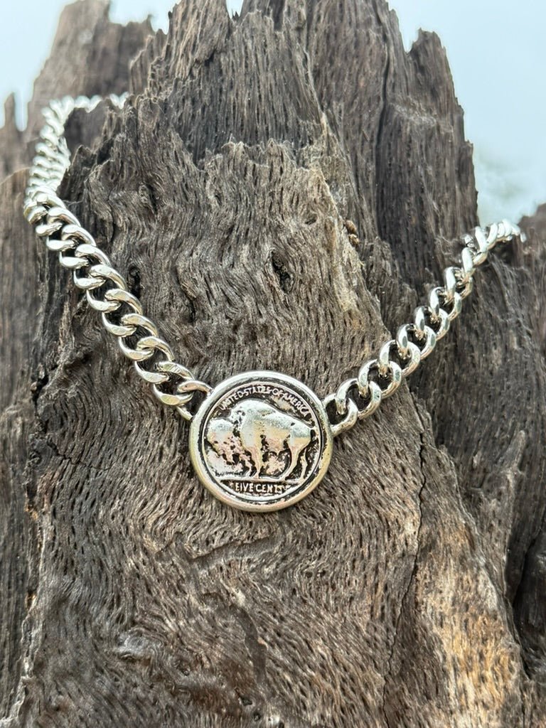 Western Buffalo Coin Chain Necklace