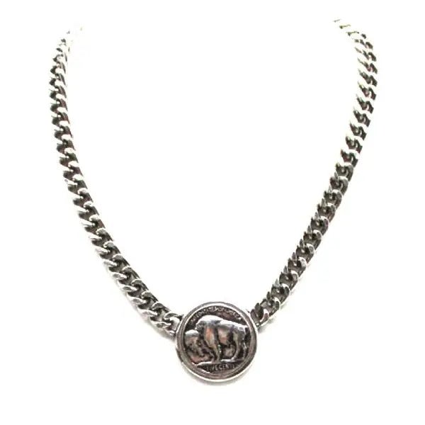 Western Buffalo Coin Chain Necklace