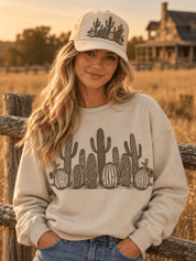 Western Cactus Garden Graphic SweatshirtSandS