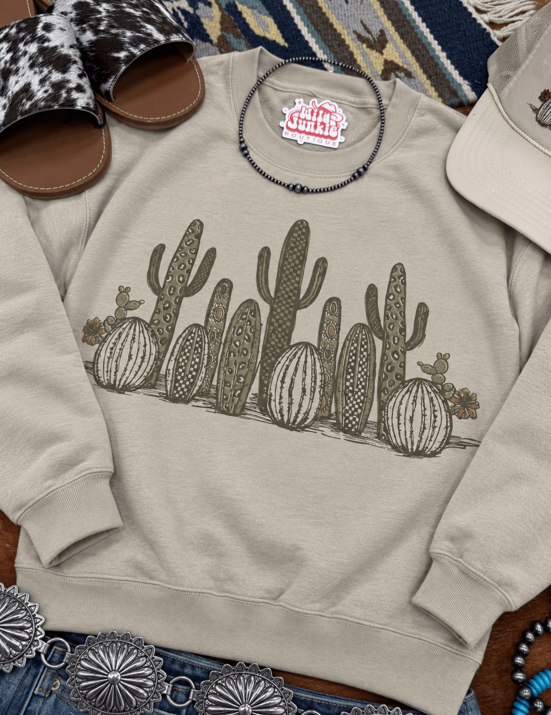 Western Cactus Garden Graphic SweatshirtSandS