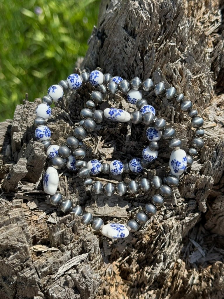 Western Ceramic Beaded Stretch Bracelet Set