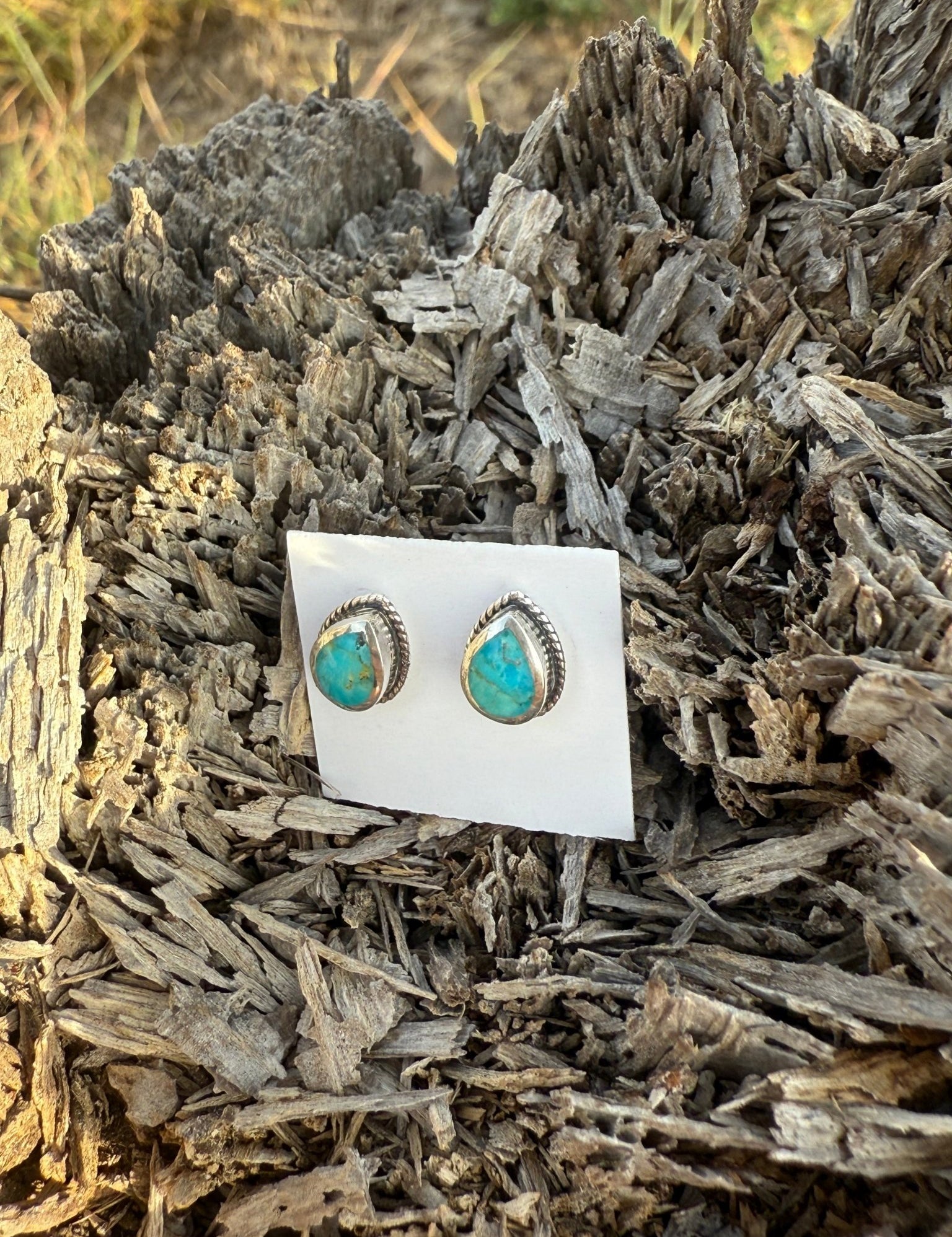 Western Charm Turquoise Teardrop Earrings