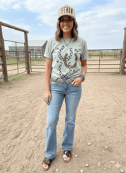 Western Checkered Horseshoe Graphic TeeBayS