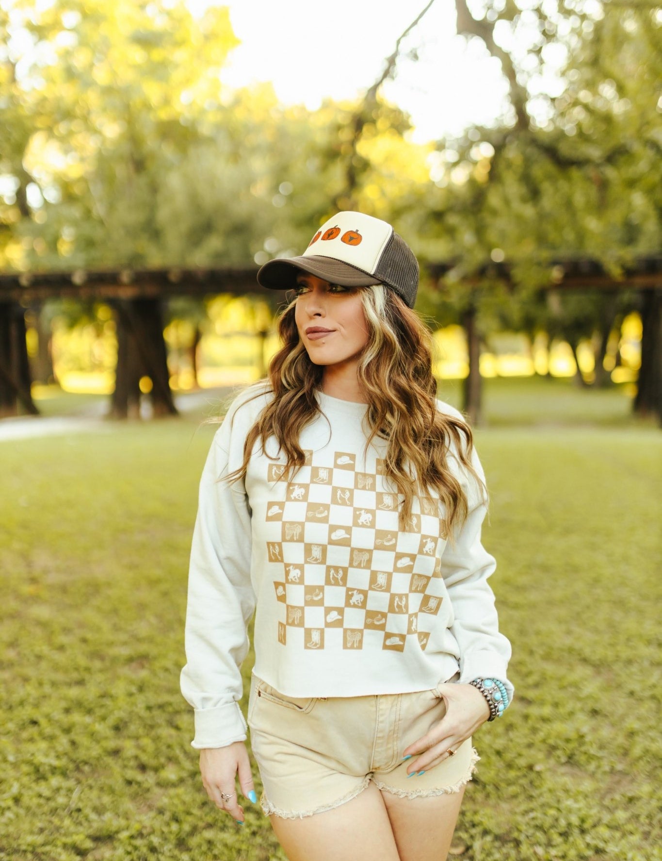 Western Checkers Graphic SweatshirtSandS