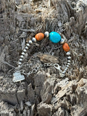 Western Coral Apple Beaded Bracelet