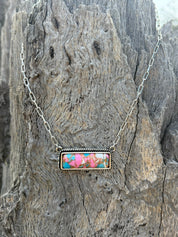 Western Cotton Candy Bar Chain Necklace