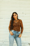 Western Cowboy Long Sleeve Mesh TopS