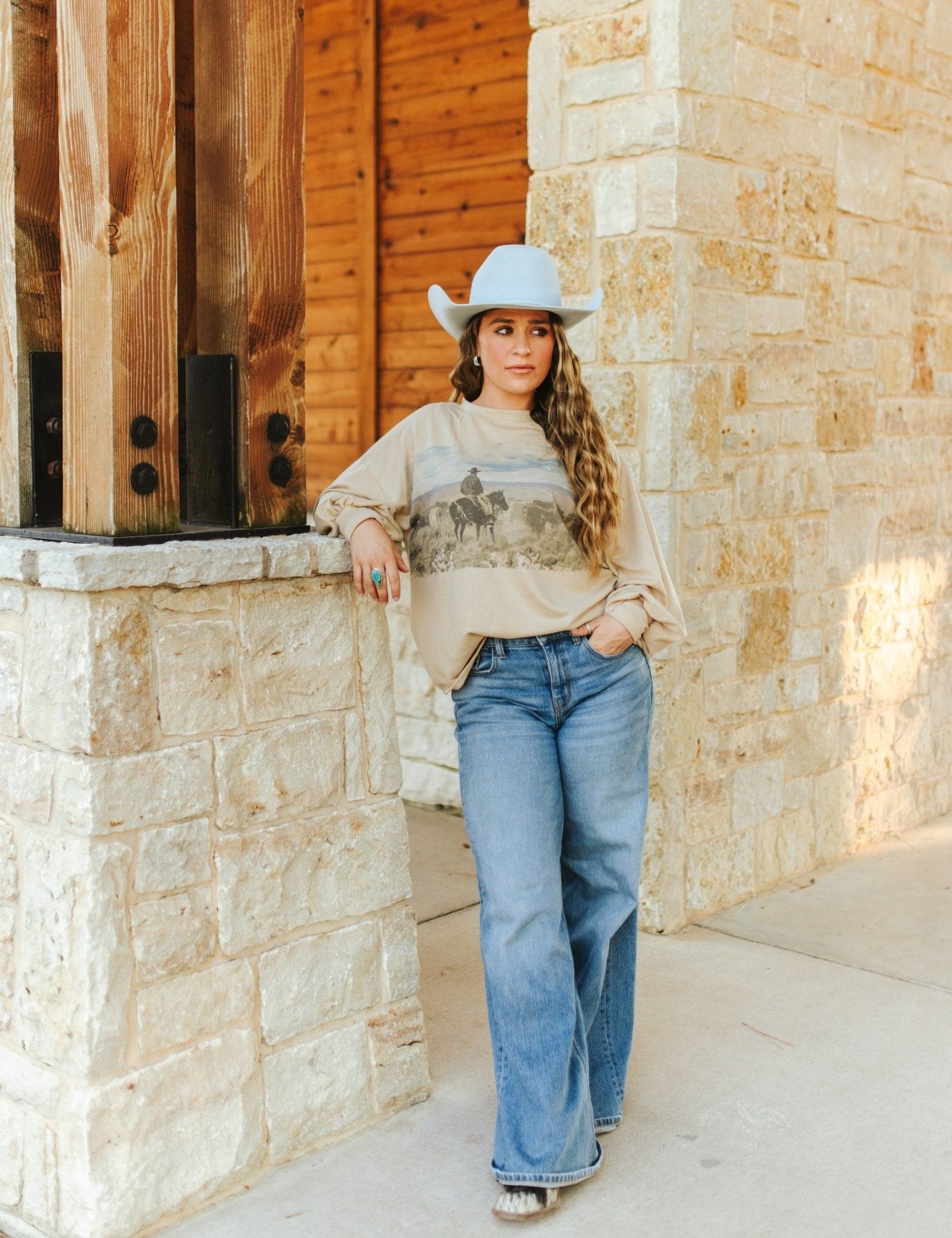 Western Cowboy Relaxed Graphic SweatshirtS