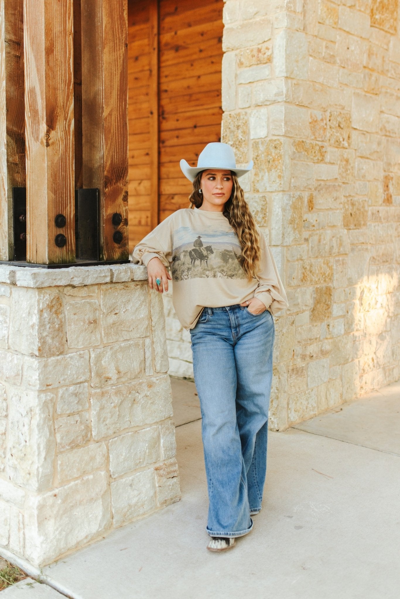 Western Cowboy Relaxed Graphic SweatshirtS