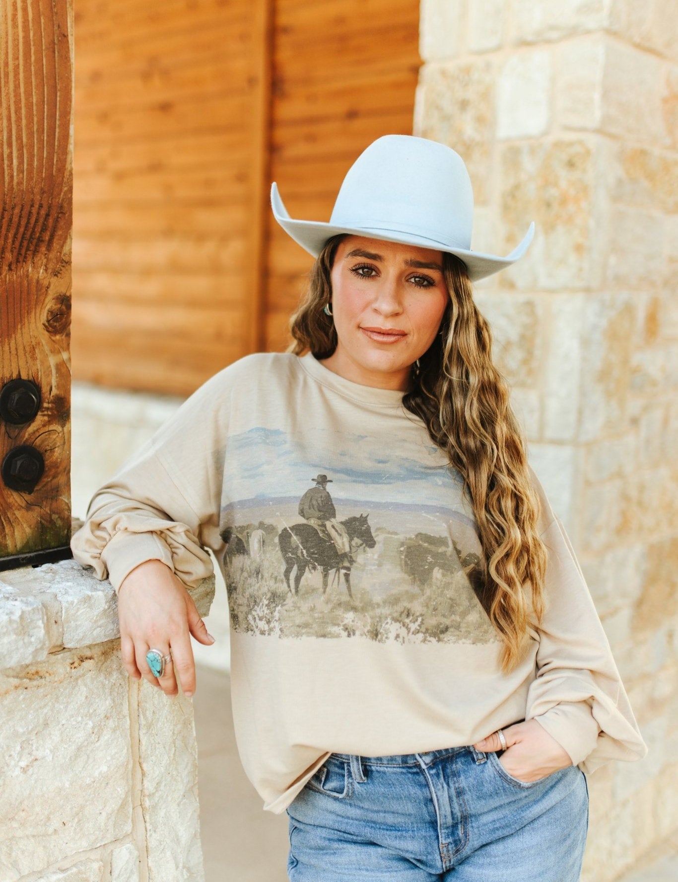 Western Cowboy Relaxed Graphic SweatshirtS