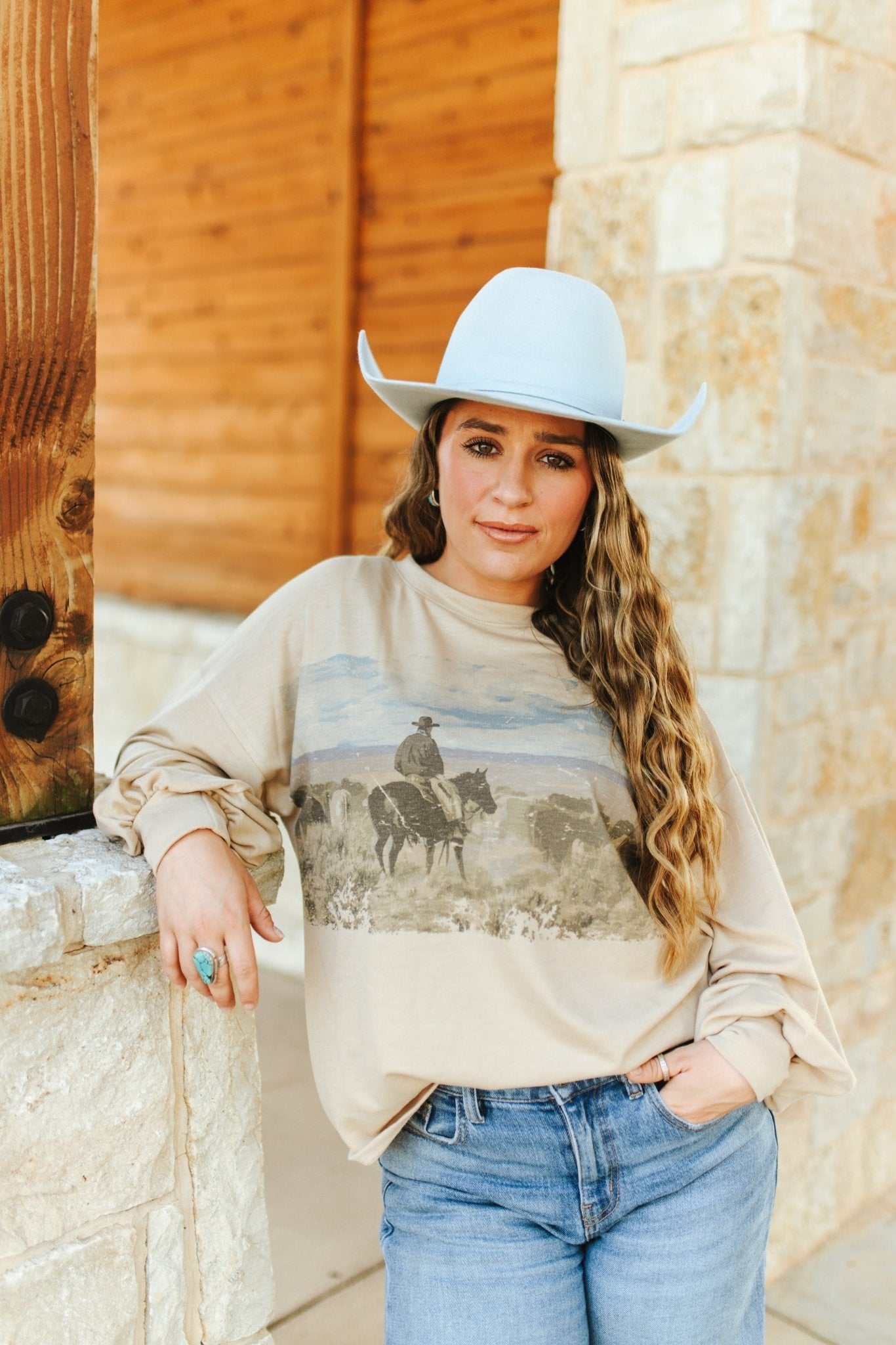 Western Cowboy Relaxed Graphic SweatshirtS