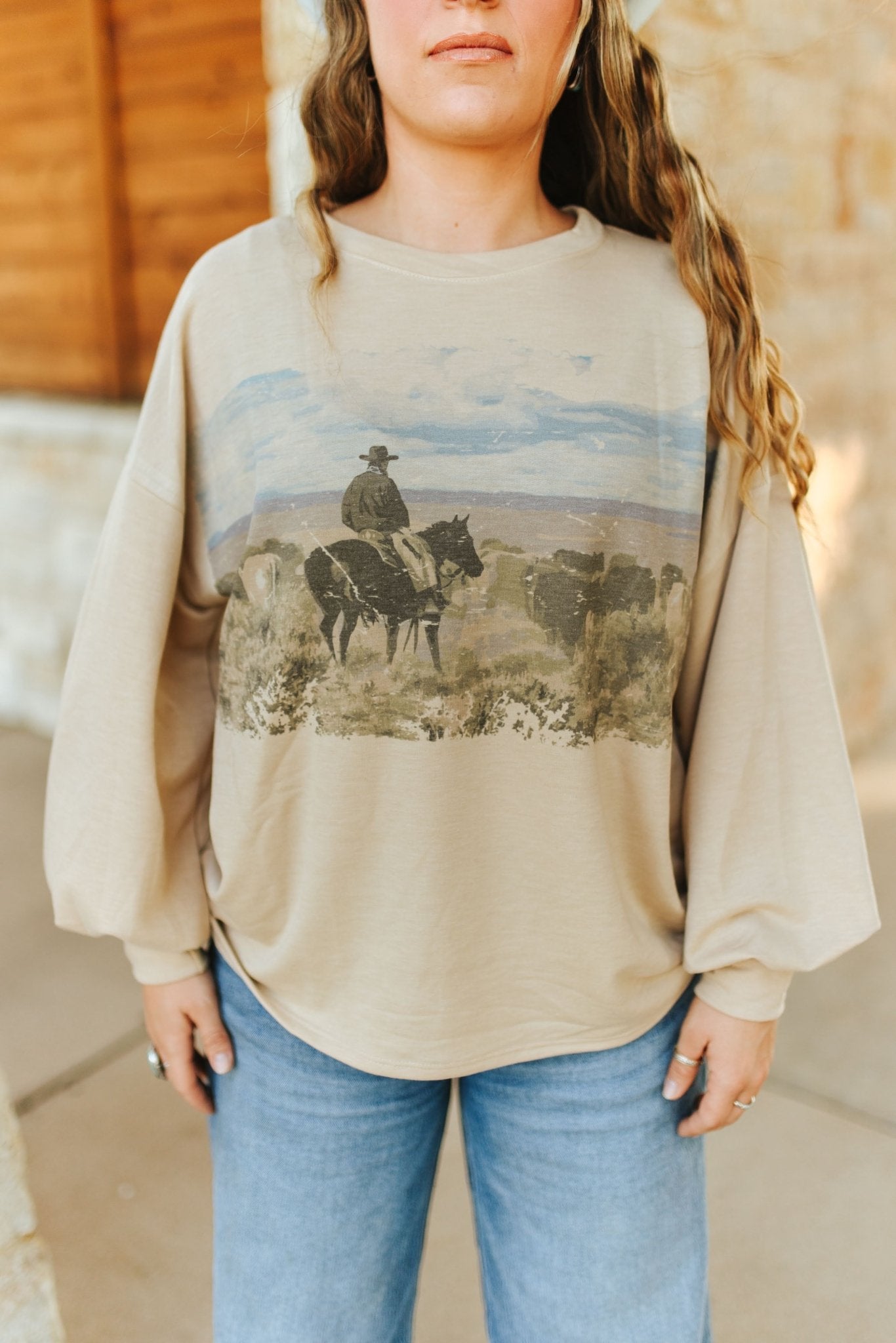 Western Cowboy Relaxed Graphic SweatshirtS