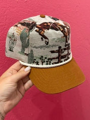 Western Cowboy Tapestry Trucker Hat