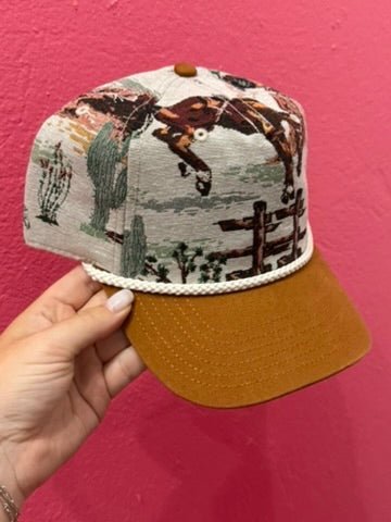 Western Cowboy Tapestry Trucker Hat
