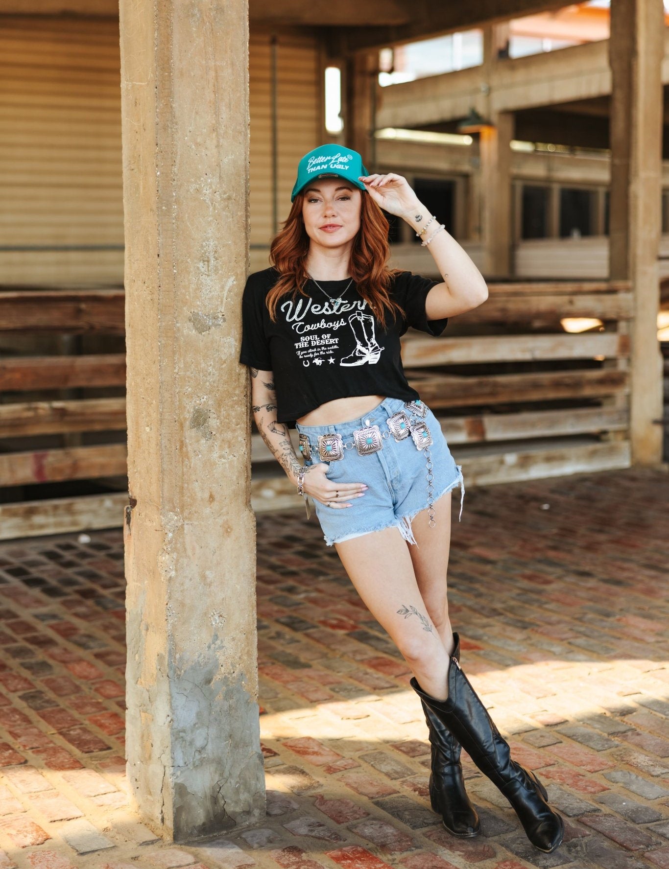 Western Cowboys Knit Crop TopS