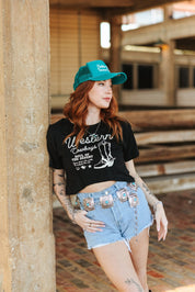 Western Cowboys Knit Crop TopS