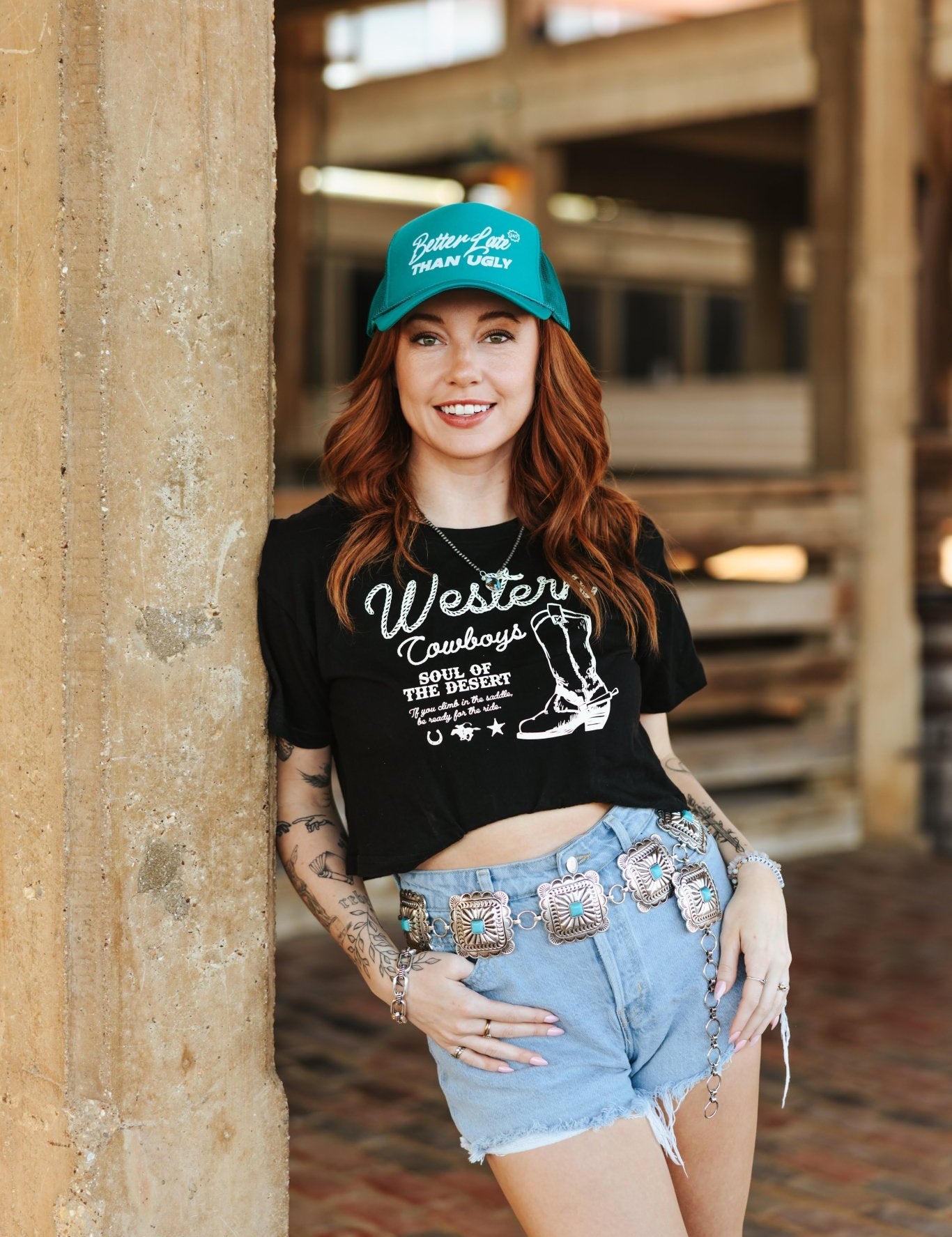 Western Cowboys Knit Crop TopS