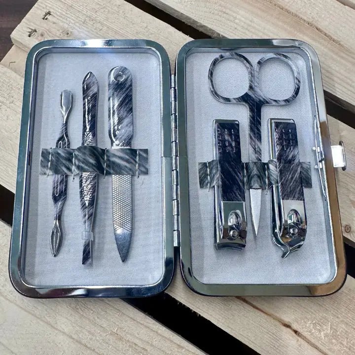Western Cowhide Charm Manicure Set