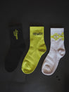 Western Crew Socks - 3 Pair PackNeon YellowOS