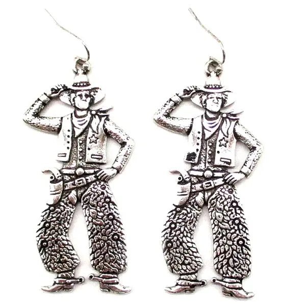 Western Dancing Cowboy Dangle Earrings