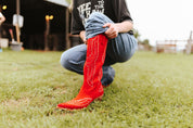 Western Embroidered Tall Boots - Red6