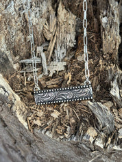 Western Etched Bar Necklace