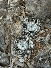 Western Flower Concho Stud Earrings
