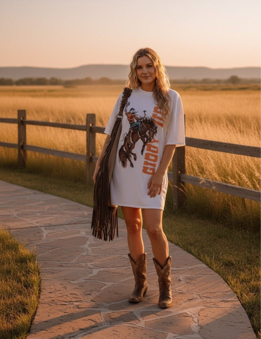 Western Giddy Up Tee DressS