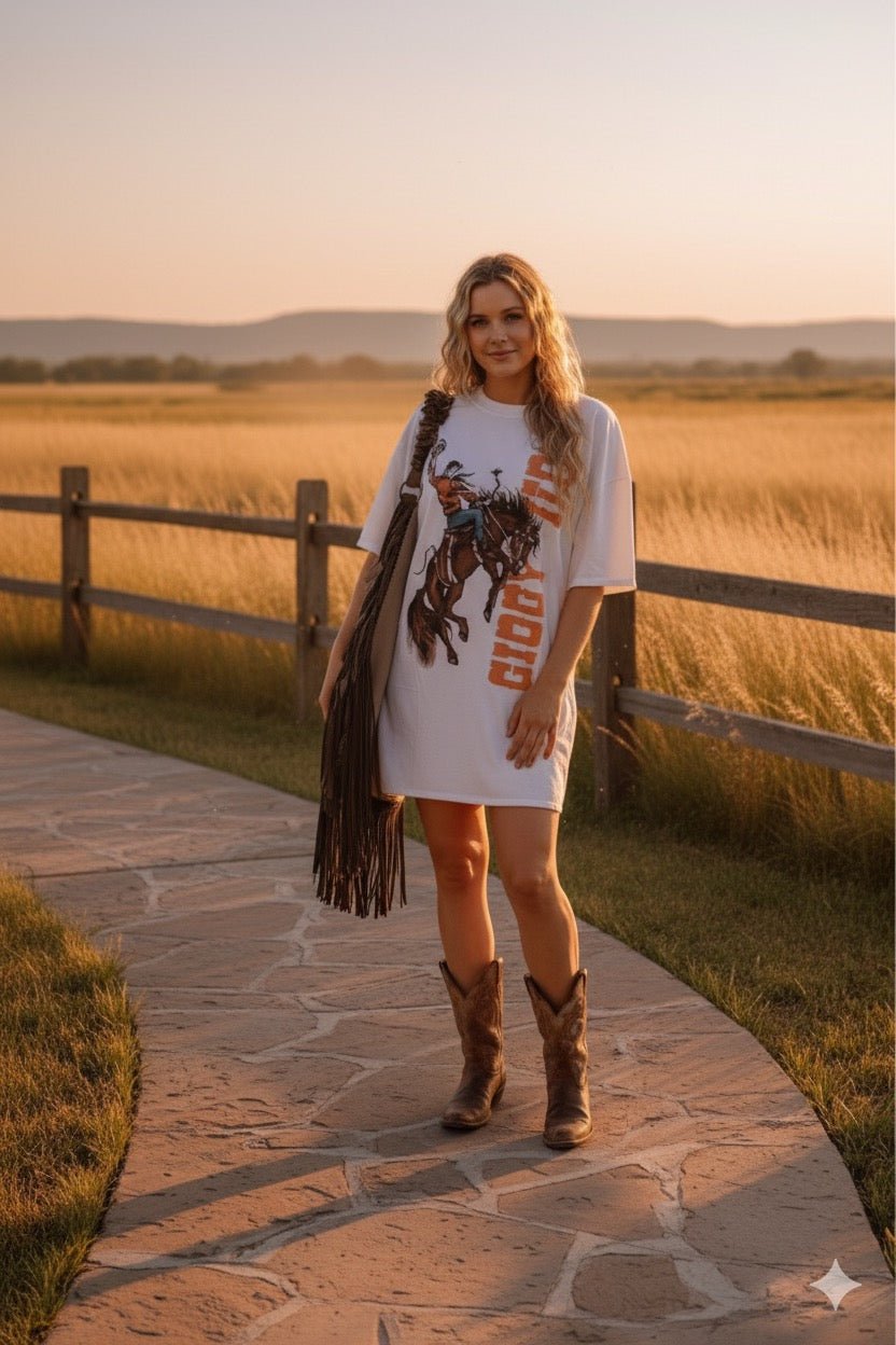 Western Giddy Up Tee DressS