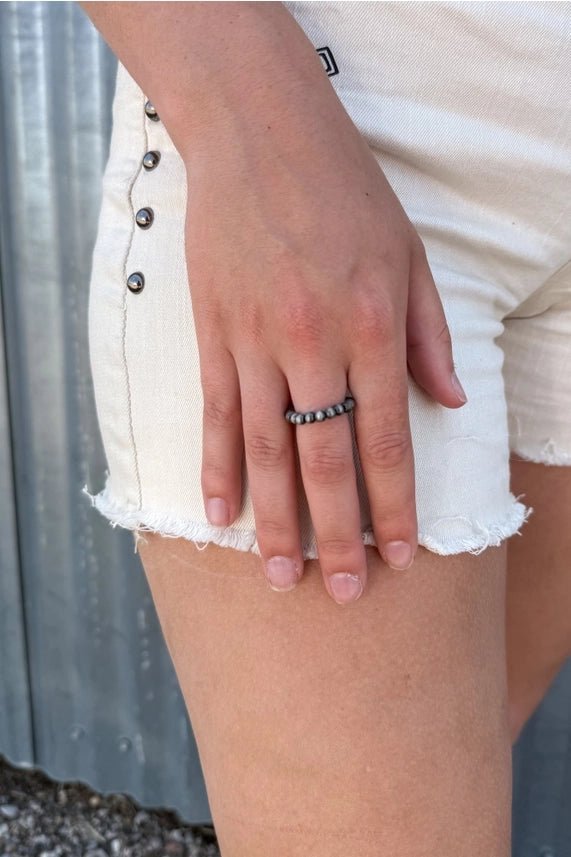Western Glam Beaded Stretch Ring