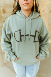 Western Horse Bit Graphic HoodieSageS
