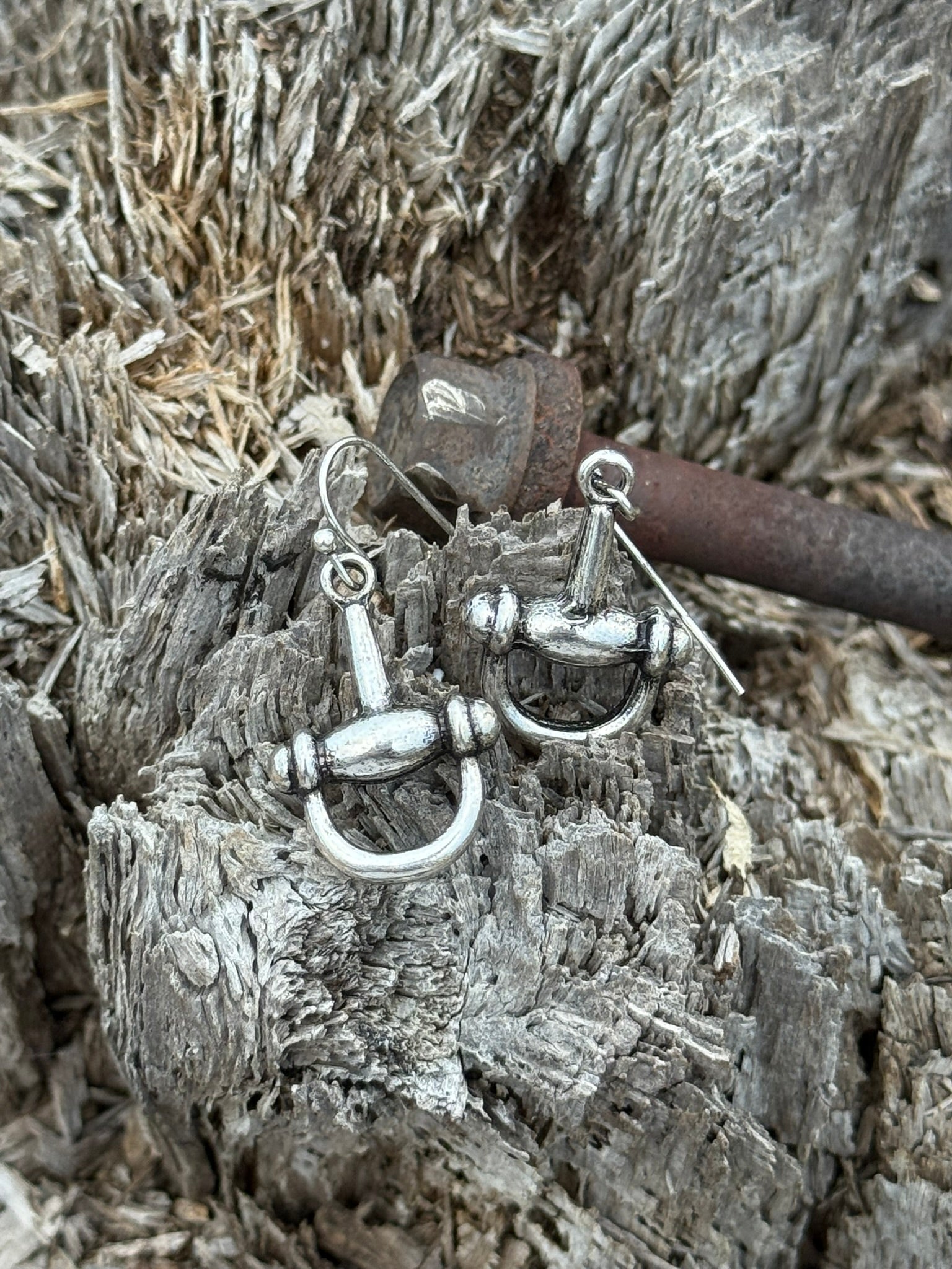 Western Horsebit Silver Earrings