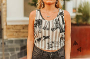 Western Horses Crop TopS