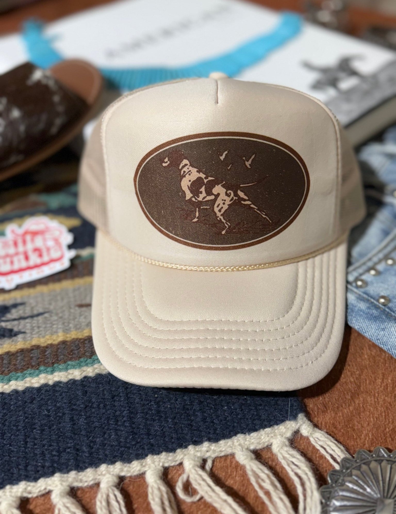 Western Hunt Dog Trucker HatKhaki