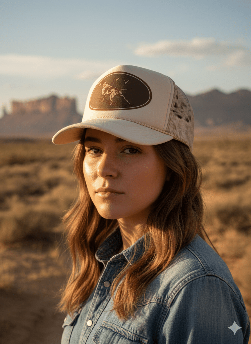 Western Hunt Dog Trucker HatKhaki
