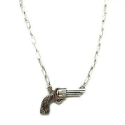 Western Pistol Charm Necklace