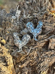 Western Rooster Stud Earrings