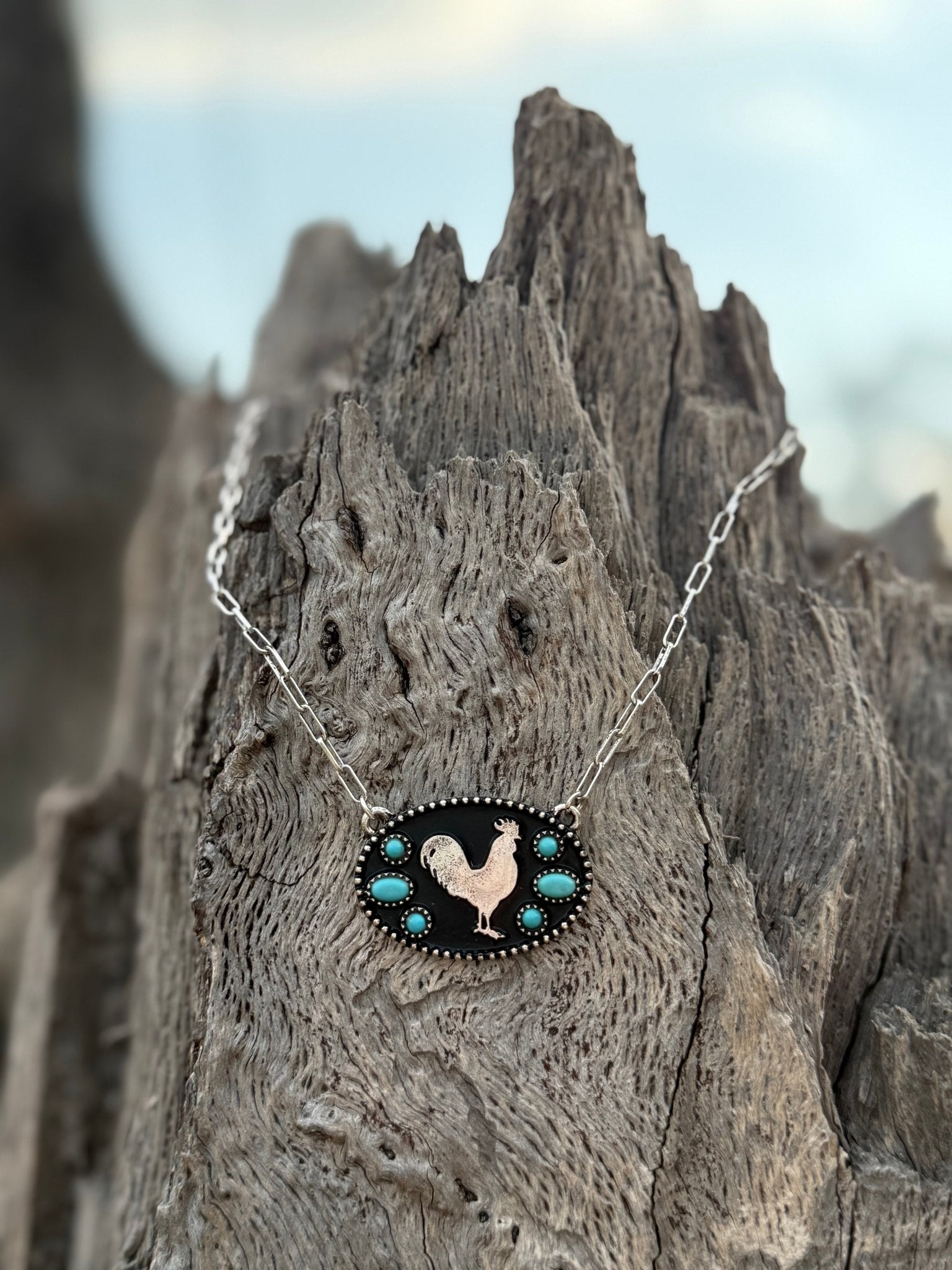 Western Rooster Turquoise Necklace