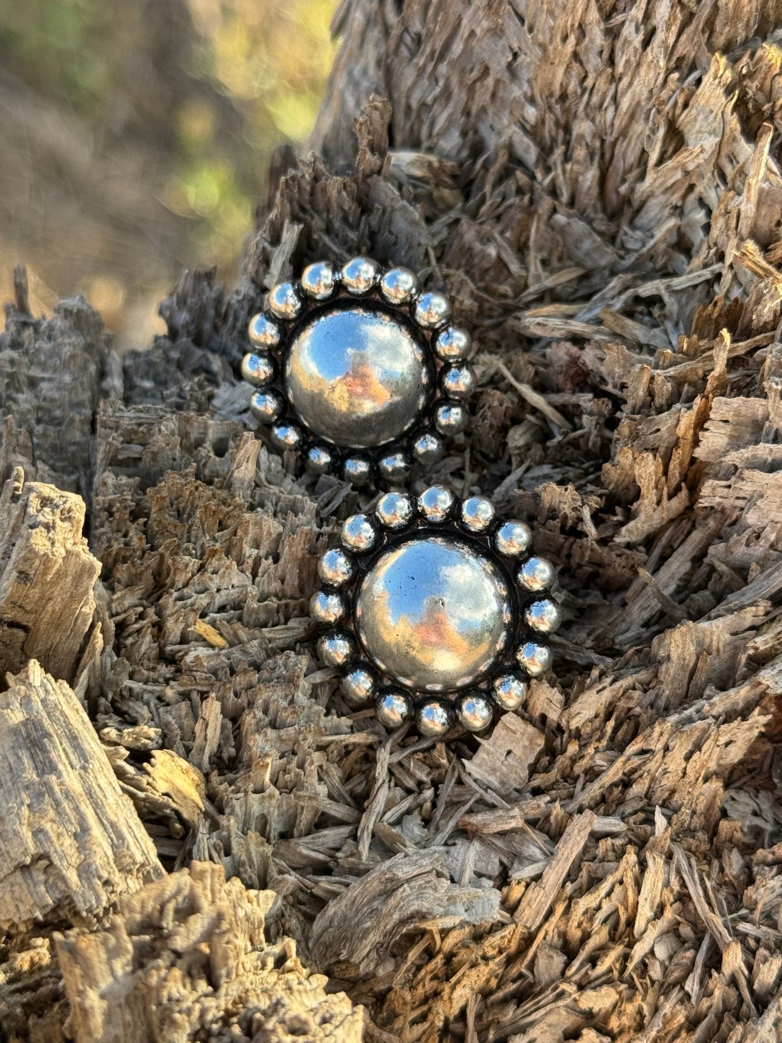 Western Round Bubble Post Earrings