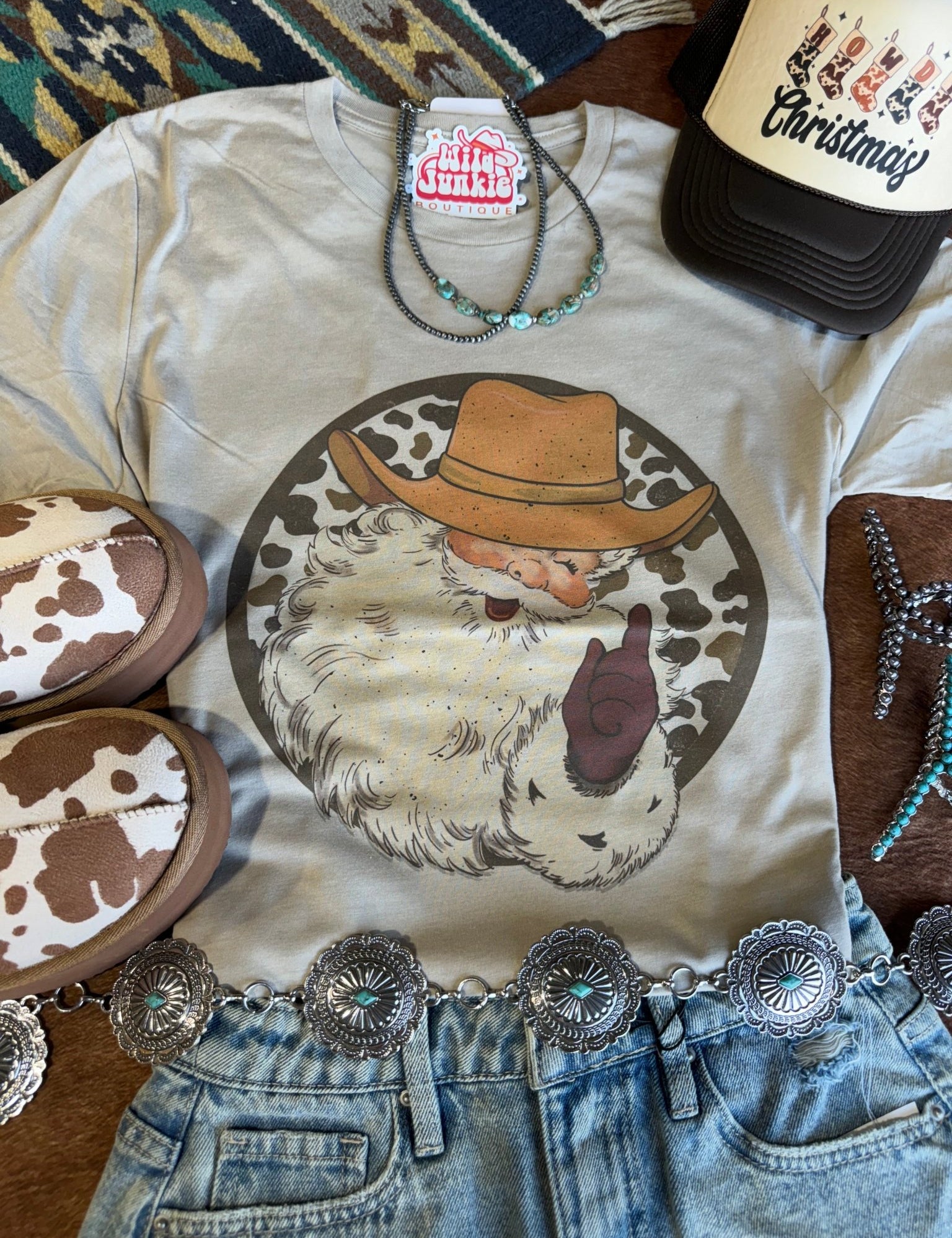 Western Santa Graphic TeeTanS