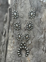Western Silver Squash Blossom Necklace