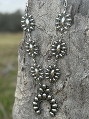 Western Silver Squash Blossom Necklace